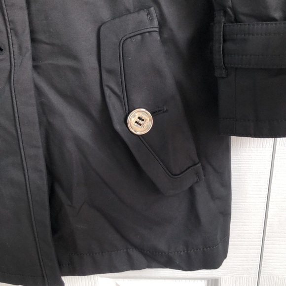 Coach Double Breasted Short Length Black Belted Trench Coat Jacket Small - Picture 12 of 15
